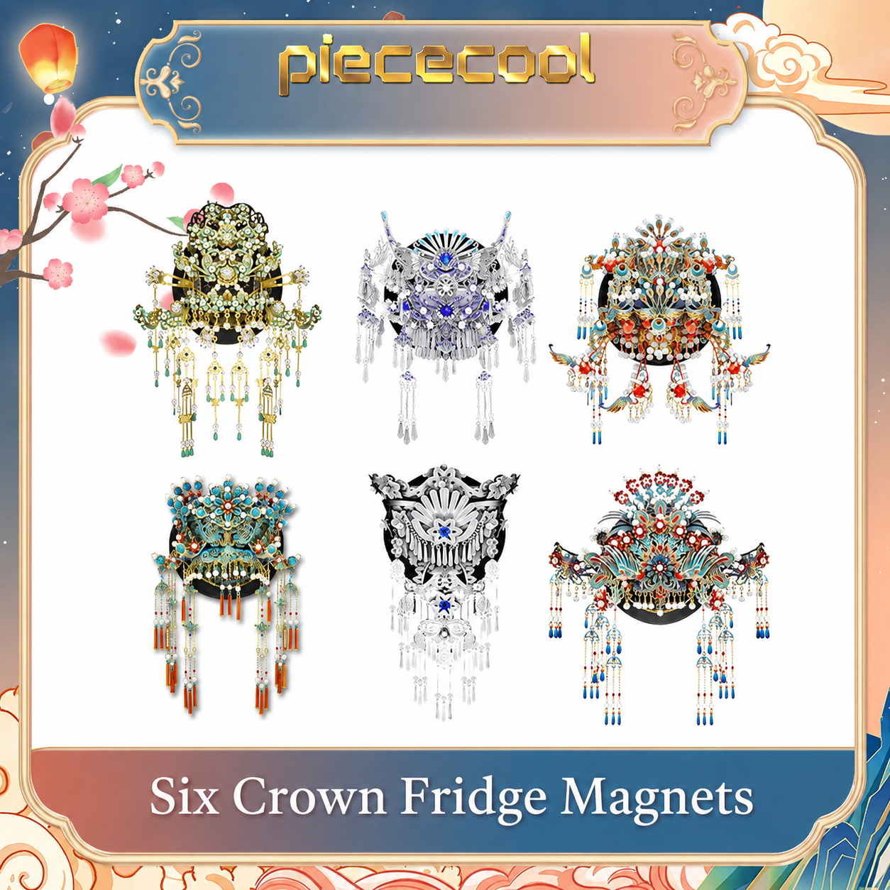 Phoenix Crown Metal 3D Puzzle Refrigerator Magnet DIY Decorative Fridge Magnet