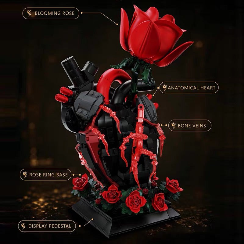 Gothic Heart Rose Building Blocks