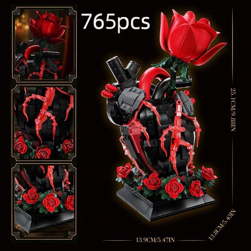 Gothic Heart Rose Building Blocks