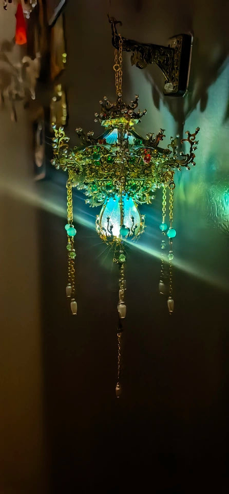 Eternal Bloom Lantern Metal 3D Puzzle Refrigerator Magnet With Light DIY Fridge Decor
