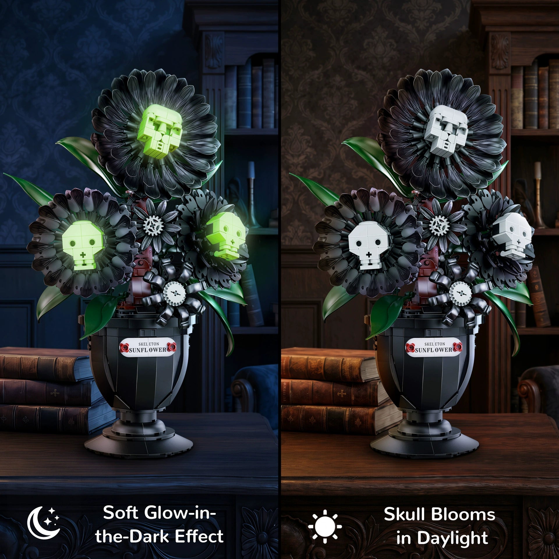 Gothic Skeleton Sunflower Building Blocks