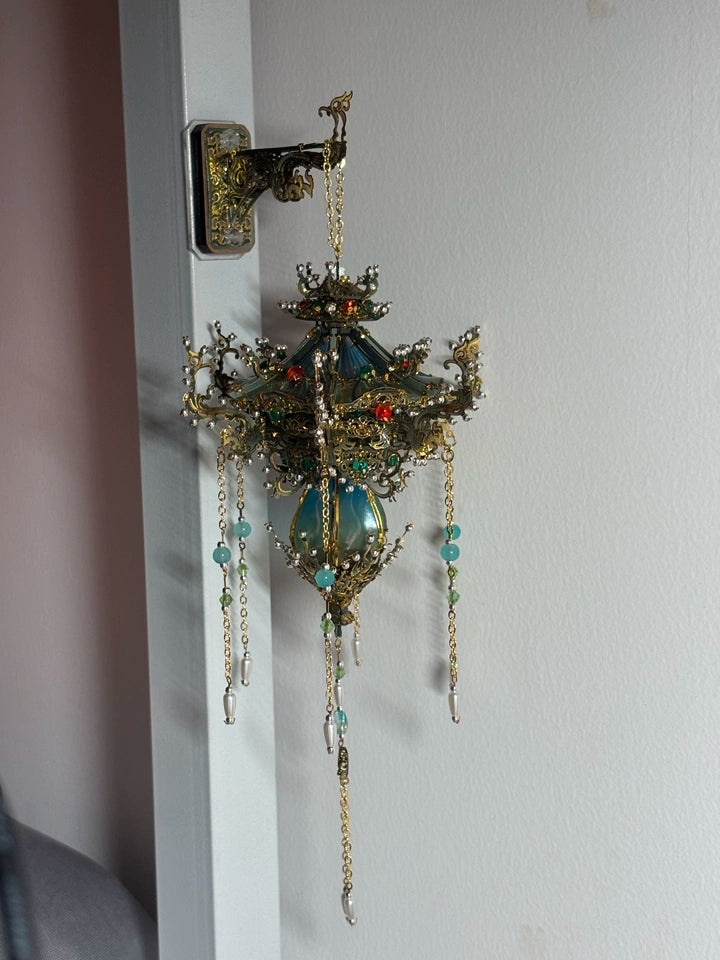 Eternal Bloom Lantern Metal 3D Puzzle Refrigerator Magnet With Light DIY Fridge Decor