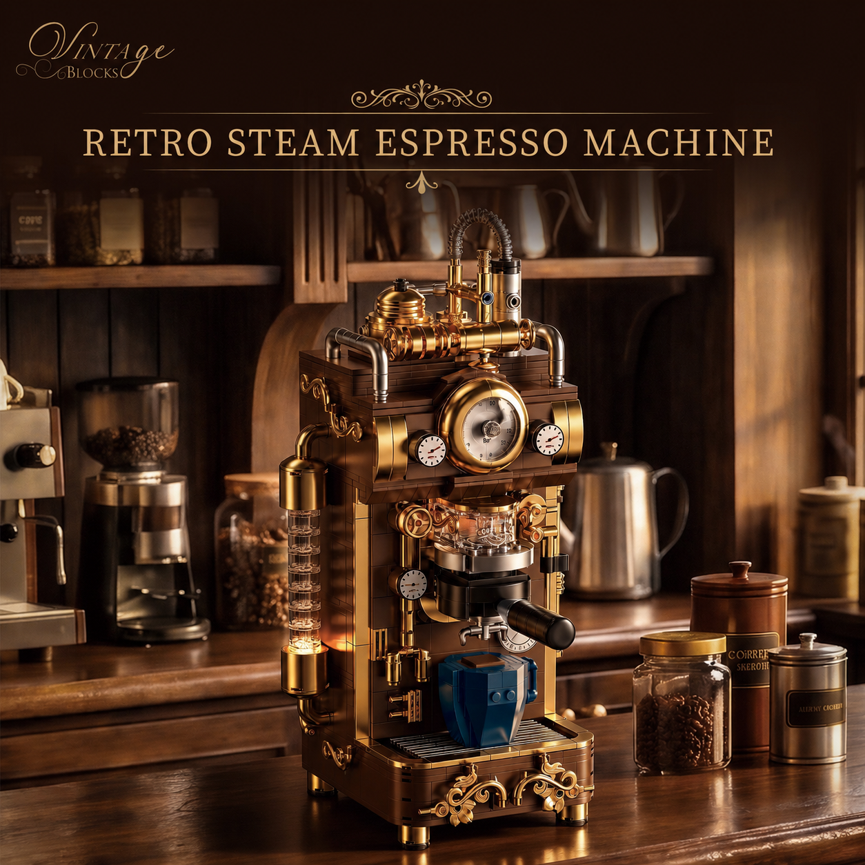 Retro Coffee Machine Building Blocks