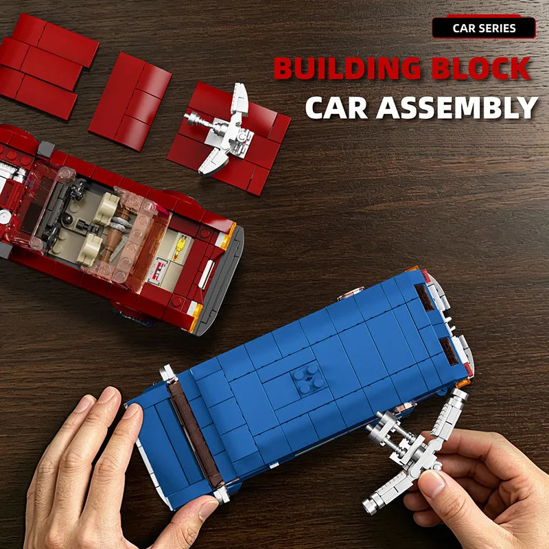 Car series vehicle building blocks collection with four different model sets
