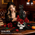 Spooky Halloween cat lover gift building block display model
