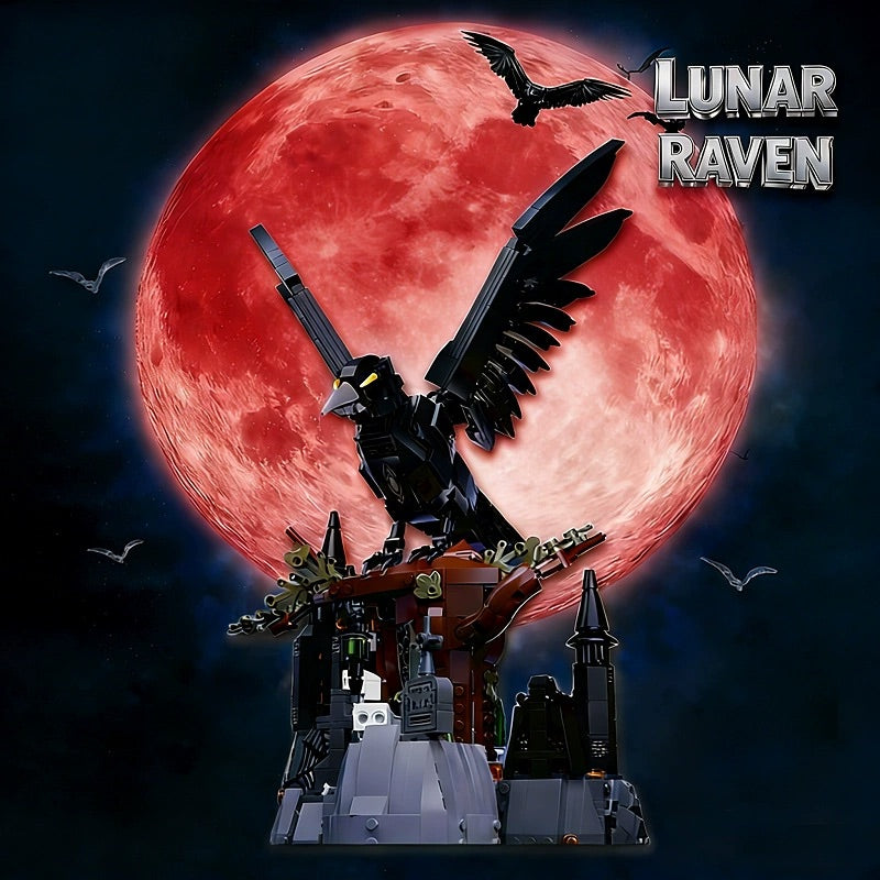 Dark fantasy raven DIY building block display sculpture