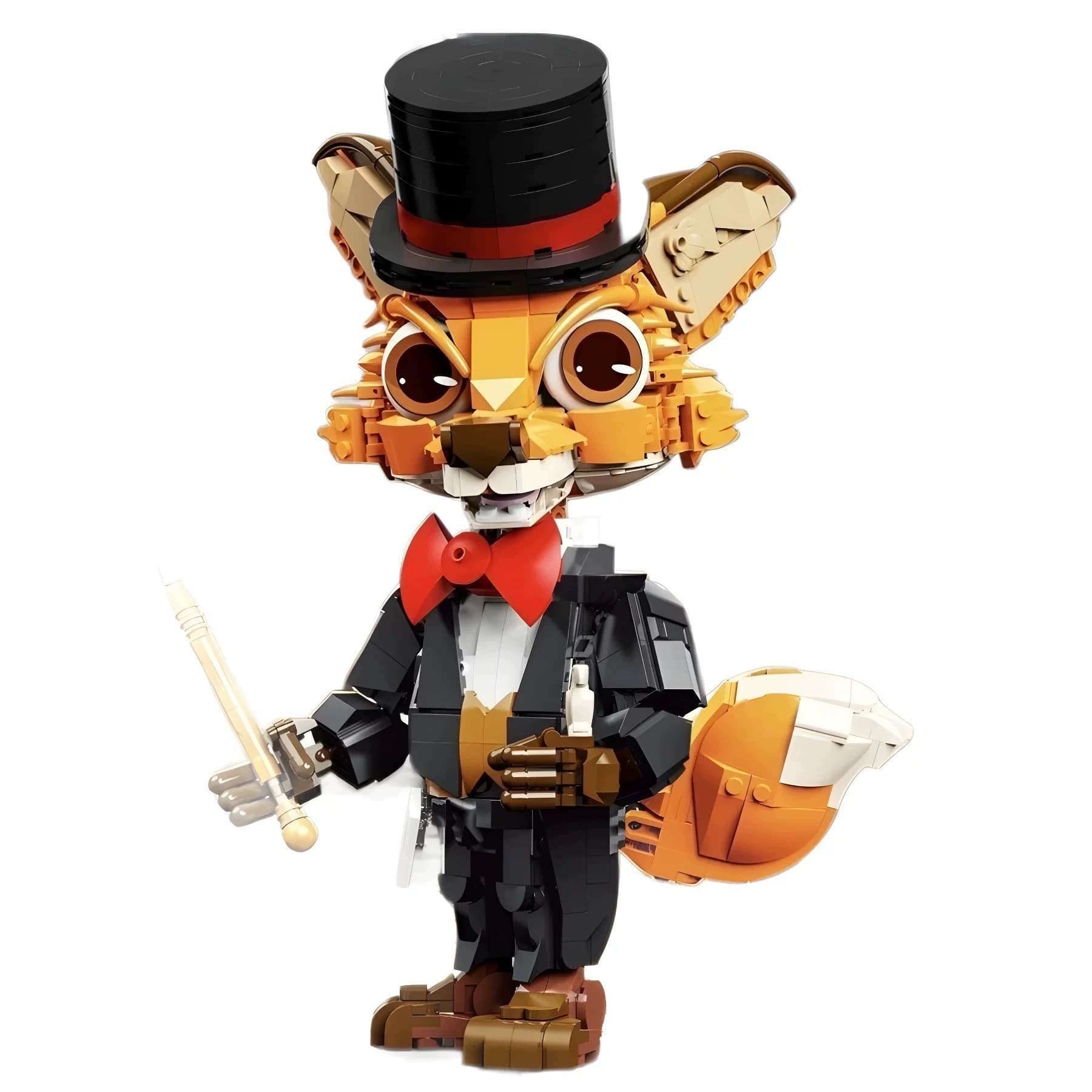 Cute fox magician building blocks desk display model