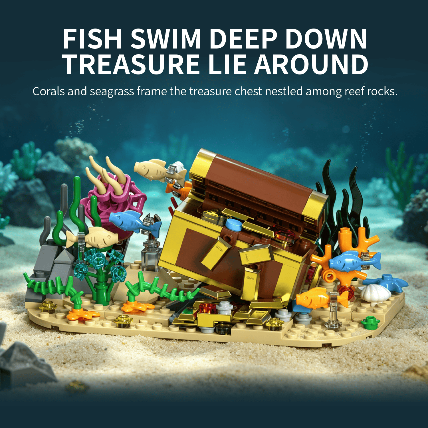 Giant red octopus building block model with 1085 pieces and detailed sea creature design.