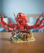 Giant red octopus building set displayed as a bold ocean creature model.