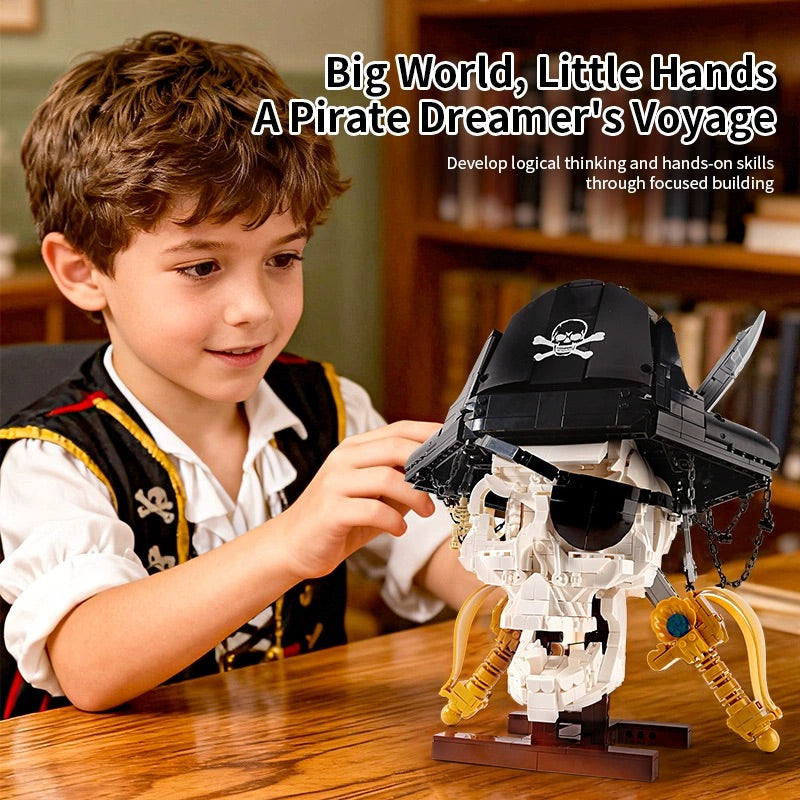 Halloween gothic building block set gift with skull flower design