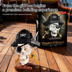 Dark fantasy skull and red rose building block display model