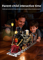 Steam age ore train building blocks set with lights and vintage railway details