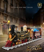 Steam age ore train building blocks set with lights and vintage railway details