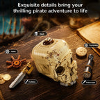 Pirate skull globe building blocks display set with rotatable skull