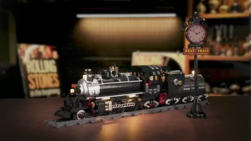 Lighted Steam Train Building Blocks Display Set