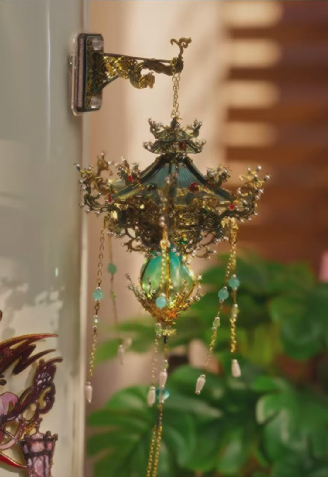 Eternal Bloom Lantern Metal 3D Puzzle Refrigerator Magnet With Light DIY Fridge Decor