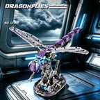 866PCS mechanical dragonfly building model with movable wings and glowing details
