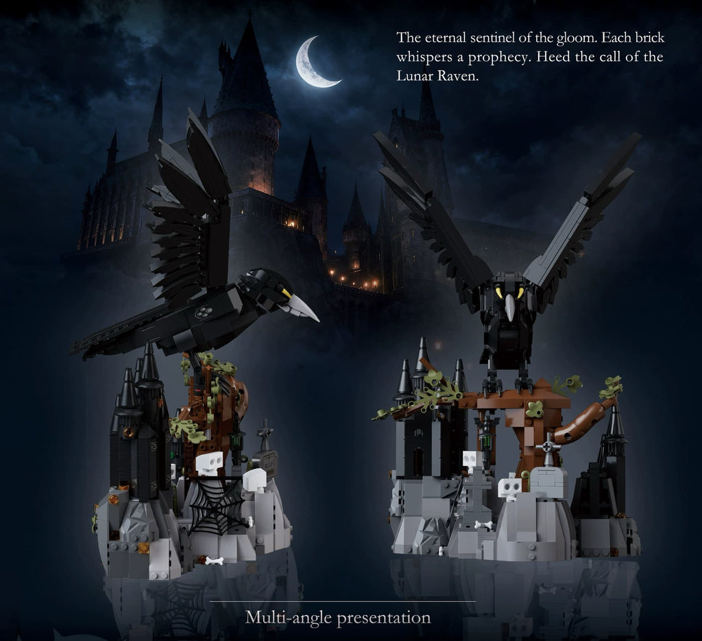 Gothic black raven animal building model with 1072 pieces