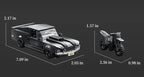 2135PCS RV vehicle building blocks display set with trailer, car, and motorcycle