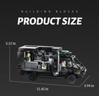 2135PCS RV vehicle building blocks display set with trailer, car, and motorcycle