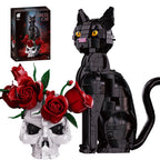 1576 piece skull cat rose building set for dark fantasy decor