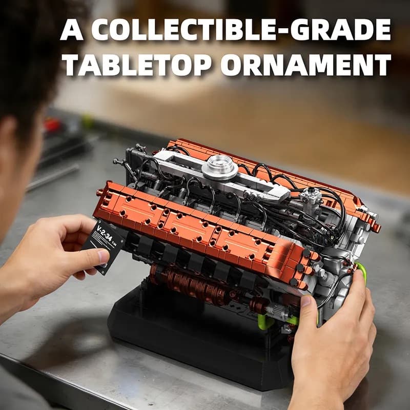 Front view of Tiger tank engine building blocks
