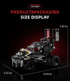 Dark armored car and battle truck building blocks set with industrial details