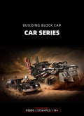 1726PCS wasteland vehicle building blocks display set with rugged wheels and flags