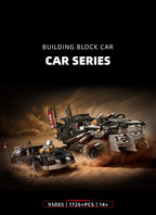 1726PCS wasteland vehicle building blocks display set with rugged wheels and flags